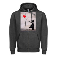 Charcoal Heather banksy, hope Zipper Hoodie - artisFamous