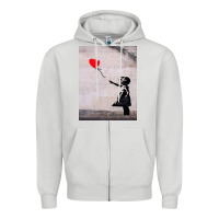Dove Grey banksy, hope Zipper Hoodie - artisFamous