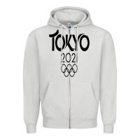 Dove Grey Olympic RingTokyo 2020 Zipper Hoodie - artisFamous