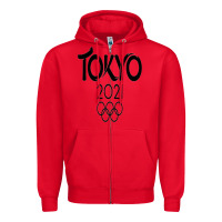 Red Olympic RingTokyo 2020 Zipper Hoodie - artisFamous