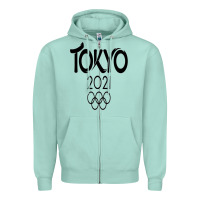 Seafoam Olympic RingTokyo 2020 Zipper Hoodie - artisFamous