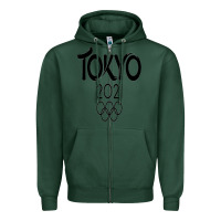 Sports Green Olympic RingTokyo 2020 Zipper Hoodie - artisFamous