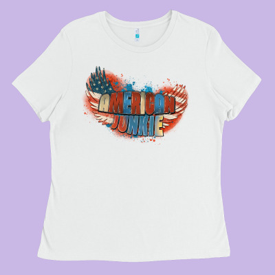 American Junkie 4th Of July Ladies Tee Designed By Fadigitalartstudio