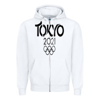 White Olympic RingTokyo 2020 Zipper Hoodie - artisFamous