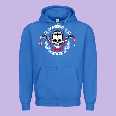 Loner Rebel Zipper Hoodie Designed By Artisfamous