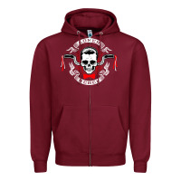Burgundy loner rebel Zipper Hoodie - artisFamous