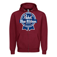Burgundy pabst blue ribbon Zipper Hoodie - artisFamous