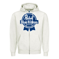 Oatmeal Heather pabst blue ribbon Zipper Hoodie - artisFamous