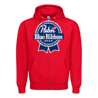 Red pabst blue ribbon Zipper Hoodie - artisFamous