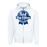 White pabst blue ribbon Zipper Hoodie - artisFamous