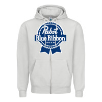 Dove Grey pabst blue ribbon Zipper Hoodie - artisFamous