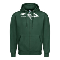 Sports Green staind Zipper Hoodie - artisFamous