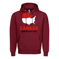 Burgundy canada america's hat Zipper Hoodie - artisFamous