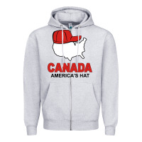 Heather Grey canada america's hat Zipper Hoodie - artisFamous