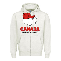 Oatmeal Heather canada america's hat Zipper Hoodie - artisFamous