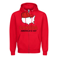Red canada america's hat Zipper Hoodie - artisFamous