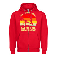 Red vintage this teacher earned all of this summer break Zipper Hoodie - artisFamous