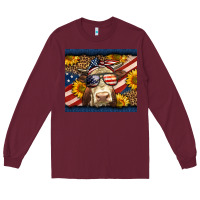Burgundy Western 4th Of July Cow Long Sleeve Tee - LillyAllenDesigns