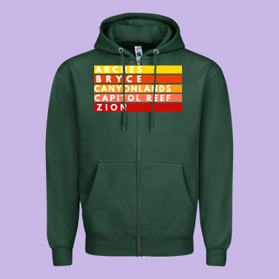 Utah National Parks Utah S Mighty Five Souvenir Nps Moab Zipper Hoodie Designed By Artisfamous