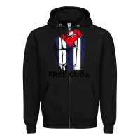 Black free cuba Zipper Hoodie - artisFamous