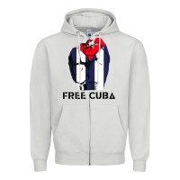 Dove Grey free cuba Zipper Hoodie - artisFamous