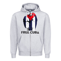 Heather Grey free cuba Zipper Hoodie - artisFamous