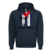 Navy free cuba Zipper Hoodie - artisFamous
