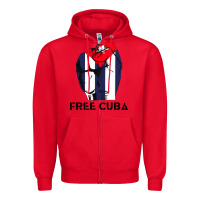 Red free cuba Zipper Hoodie - artisFamous