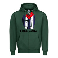 Sports Green free cuba Zipper Hoodie - artisFamous