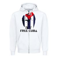 White free cuba Zipper Hoodie - artisFamous