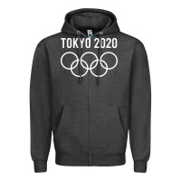 Charcoal Heather OLYMPIC TOKYO 2020 Zipper Hoodie - artisFamous
