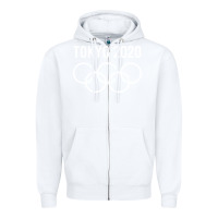 White OLYMPIC TOKYO 2020 Zipper Hoodie - artisFamous