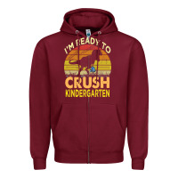 Burgundy i'm ready to crush kindergarten dinosaur back to school kids t shirt Zipper Hoodie - artisFamous