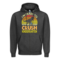 Charcoal Heather i'm ready to crush kindergarten dinosaur back to school kids t shirt Zipper Hoodie - artisFamous