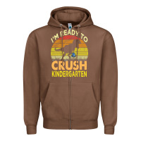 Chestnut i'm ready to crush kindergarten dinosaur back to school kids t shirt Zipper Hoodie - artisFamous