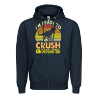 Navy i'm ready to crush kindergarten dinosaur back to school kids t shirt Zipper Hoodie - artisFamous