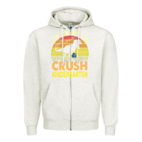Oatmeal Heather i'm ready to crush kindergarten dinosaur back to school kids t shirt Zipper Hoodie - artisFamous