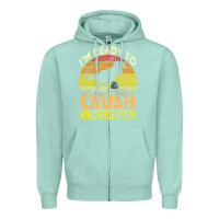 Seafoam i'm ready to crush kindergarten dinosaur back to school kids t shirt Zipper Hoodie - artisFamous