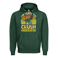 Sports Green i'm ready to crush kindergarten dinosaur back to school kids t shirt Zipper Hoodie - artisFamous