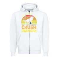 White i'm ready to crush kindergarten dinosaur back to school kids t shirt Zipper Hoodie - artisFamous