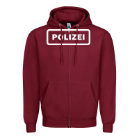 Burgundy polizei Zipper Hoodie - artisFamous