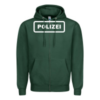 Sports Green polizei Zipper Hoodie - artisFamous