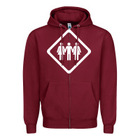 Burgundy threesome Zipper Hoodie - artisFamous