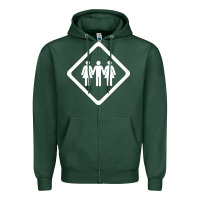 Sports Green threesome Zipper Hoodie - artisFamous