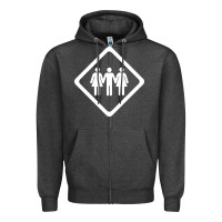 Charcoal Heather threesome Zipper Hoodie - artisFamous