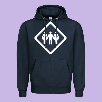 Threesome Zipper Hoodie Designed By Artisfamous