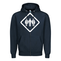 Navy threesome Zipper Hoodie - artisFamous
