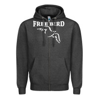 Charcoal Heather lynyrd skynard free bird ronnie van zant Zipper Hoodie - artisFamous