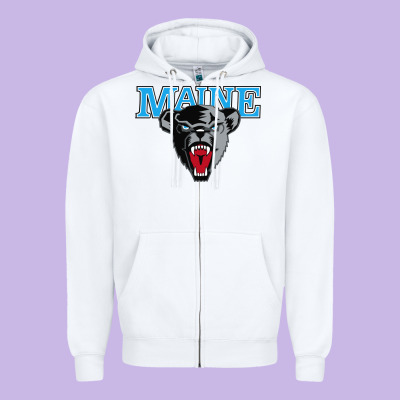 Maine Black Bears Premier Zipper Hoodie Designed By Artisfamous