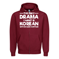 Burgundy korean drama k drama korean Zipper Hoodie - artisFamous